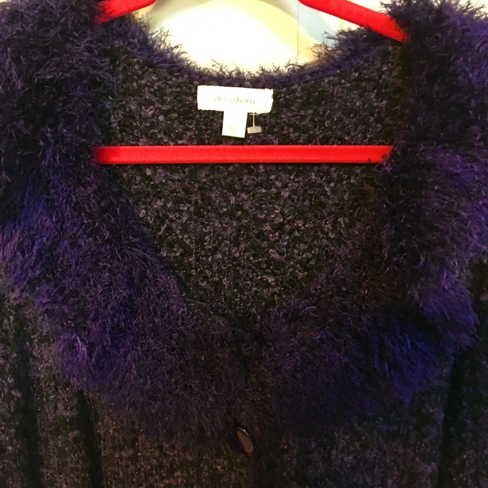 Dressbarn Purple Cardigan Sweater Sparkle - Picture 5 of 8